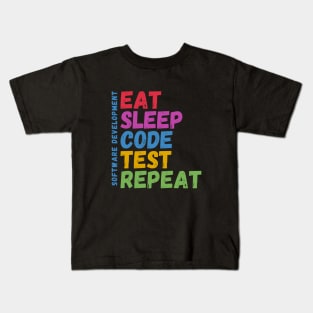 Eat Sleep Code Test Repeat Kids T-Shirt